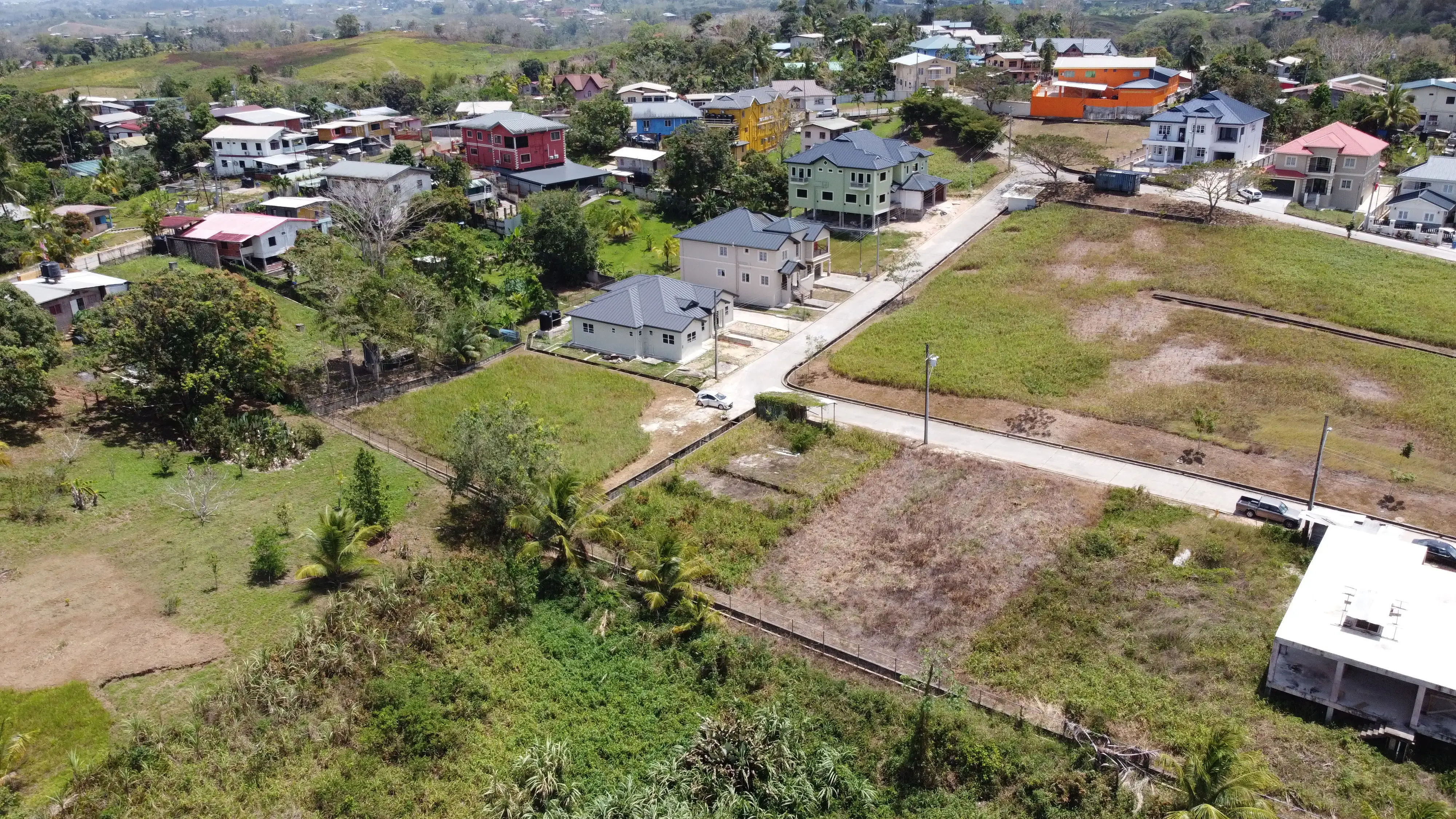 overhead picture showing the back of the land